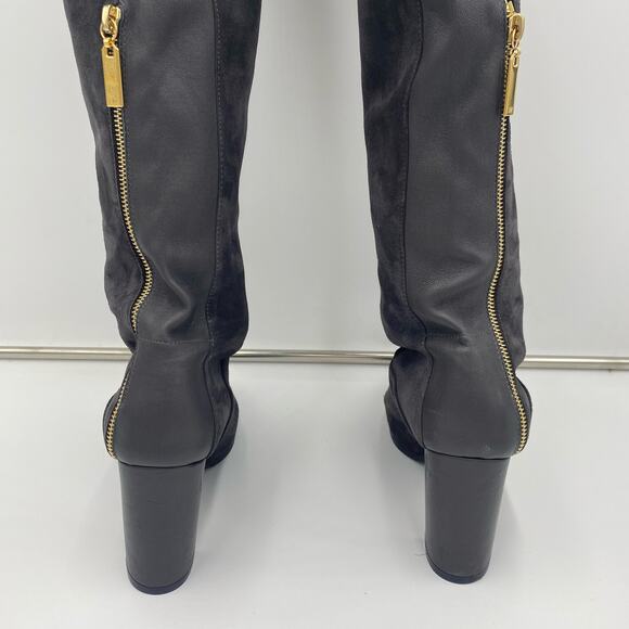 Stuart Weitzman Grey Suede Hardy 90 Over The Knee Thigh High Boots Size 8.5 - Picture 8 of 12